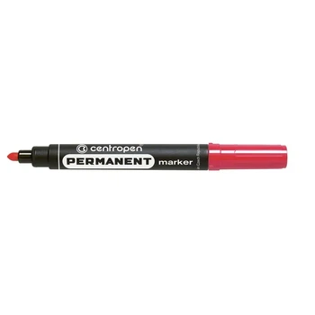 Маркер Centropen Permanent 2,5 мм круглий червоний 8566/02, 10 штук
