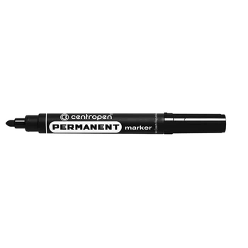 Маркер Centropen Permanent 2,5 мм круглий чорний 8566/01, 10 штук