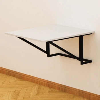 Стіл розкладний Олександр 1 Ferrum-decor 750x600x700 Чорний метал ДСП Біле 16 мм (FRD-104892)