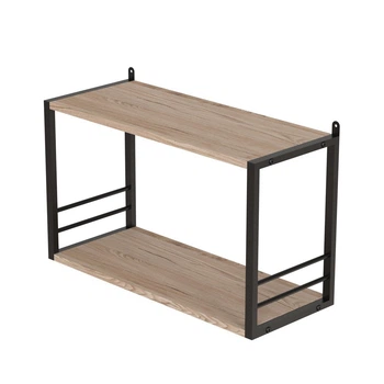 Книжная полка универсальная Ferrum-decor Стим 1 38x63x26 черный ДСП Дуб Сан-Марино 16мм (FRD-104086)