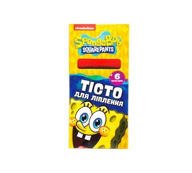 Тісто для ліплення. Набір із 6 кольорів по 15 г. ТМ "SpongeBob SquarePants"