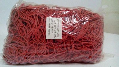 Банковские резинки №50 красные 1,5мм, 1кг Plast — прочные канцелярские резинки для купюр, упаковки, офиса