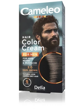CAMELEO MEN Крем-краска для мужчин для волос, бороды, усов тон 3.0 Темно-коричневая