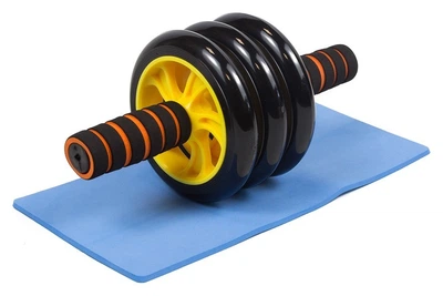 Ролик для пресу EasyFit з килимком Жовтий (3 колеса) (EFIT_EF-1353-Y)