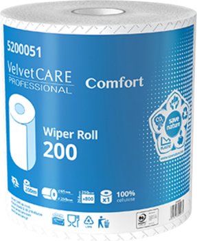 Ręczniki papierowe Velvet Care Professional Comfort A3 2-warstwowe Białe 200 m 3 rolki (5901478009982)