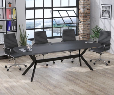 Стіл для переговорів Академія Loft Design Антрацит Без розеток