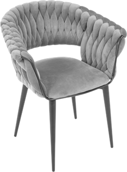 Крісло велюрове Hedo Glamour Сіре 100078 (5907184130538)