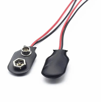 Разъем питания под батарейку крона 9V с кабелем 10см