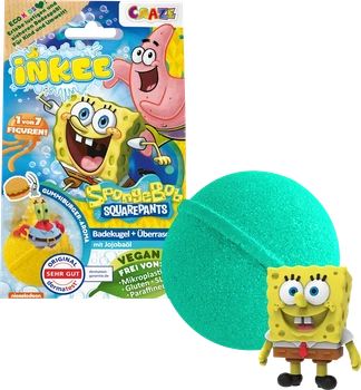Дитяча бомбочка для ванни Губка Боб (Спанч Боб / SpongeBob) з іграшкою всередині (1 шт), TM Inkee, для дітей
