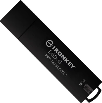 Флеш пам'ять USB Kingston IronKey D500S 16GB USB 3.2 Gen1 Black (IKD500S/16GB)