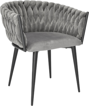 Крісло велюрове Hedo Glamour Сіре 100077 (5907184130514)