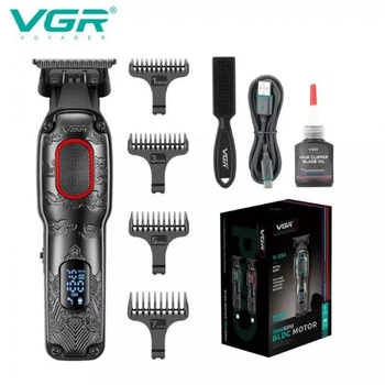 Триммер аккумуляторный VGR V-254, 4 насадки, 7000 RPM, 2000 mAh, LED дисплей Красный
