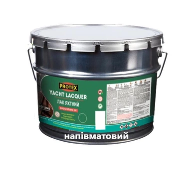 Лак поліуретановий яхтний WOOD LINE PROTEX напівматовий 9.3кг 10л