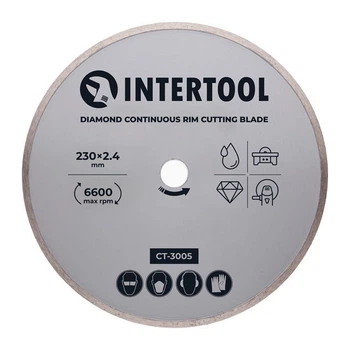 Коло відрізне алмазне INTERTOOL суцільна кромка 16-18% 230мм (CT-3005)