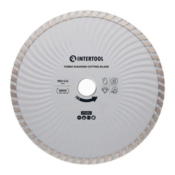 Диск отрезной алмазный Turbo, 180 мм, 16-18%, 8600 об/мин INTERTOOL CT-2004