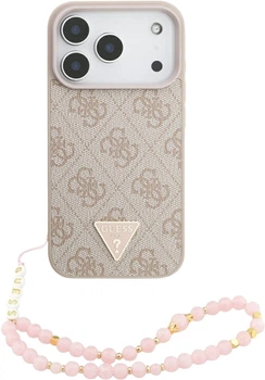 Etui Guess 4G Strap Triangle Logo MagSafe do Apple iPhone 17 Pro Pink (GUHMP17LP4TSDPPSP)