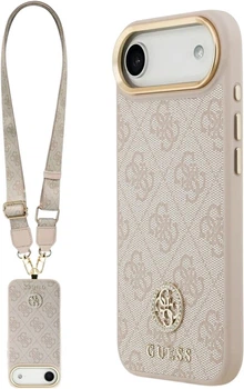 Etui Guess 4G Strass Logo & Big Strap Metal Buttons MagSafe do Apple iPhone Air Pink (GUHMP17MP4G4DCSP)