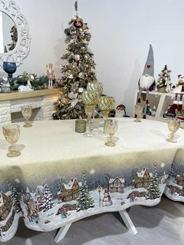 Скатерть новогодняя гобеленовая "Christmas vibe" (OVAL1377-300)