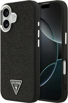 Etui Guess Glitter Triangle Logo MagSafe do Apple iPhone 17 Black (GUHMP17SPFGTSCMK)