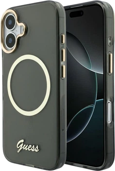 Etui Guess IML Script Metal MagSafe do Apple iPhone 17 Black (GUHMP17S5HTCSMSK)