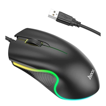 Проводная компьютерная мышь Hoco GM19 USB, черная