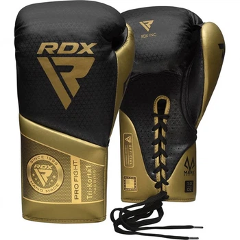 Боксерські Рукавички RDX K1 Mark Pro Fight Boxing Gloves Чорно-Золотий 8oz (BGM-PFTK1G-8oz)