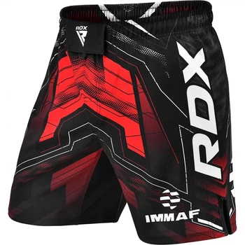 Компресійні Шорти RDX IMMAF Approved MMA Fight & Training Shorts Чорно-Червоний 2XL (MSS-IMF-1R-2XL)