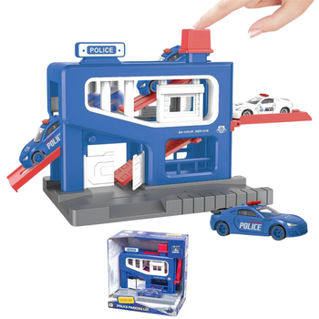 Ігровий набір Trifox поліцейський паркінг + металеві машинки (5901353681326)