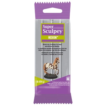 Полимерная глина серая 454 грамма Super Sculpey Medium SSMED1, 114421