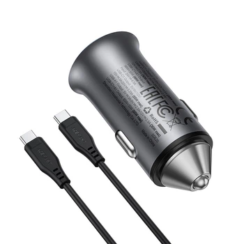Адаптер автомобільний ACEFAST PD dual port metal car charger set (P5) B16 |1Type-C/1USB, PD/QC, 95W/3A| Grey