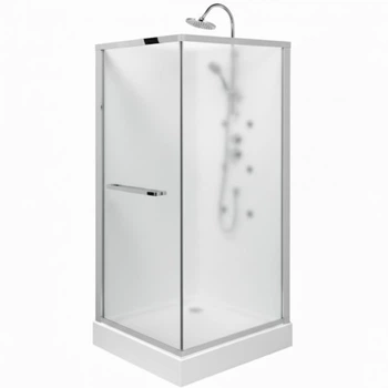 Душевой бокс GRACE c поддоном 90x90x195см матовый витраж 5 мм профиль хром SLD-319СН