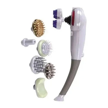 Ручний вібраційний масажер Magic Massager BLD 999 з інфрачервоним прогрівом 7 насадок масажер для всього тіла спини шиї плечей ніг антицелюлітний з регулятором швидкості таймер 220В