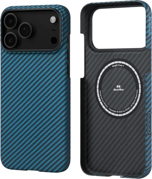 Etui PITAKA Ultra-Slim MagSafe do iPhone 17 Pro Max Black-Blue (0741654367742)