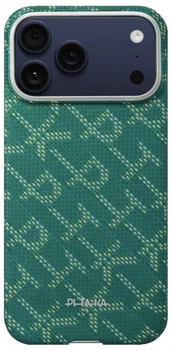 Etui PITAKA Ultra-Slim Monogram MagSafe do iPhone 17 Pro Max Gold-Green (0741654367872)