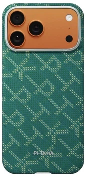 Etui PITAKA Ultra-Slim Monogram MagSafe do iPhone 17 Pro Gold-Green (0741654367841)