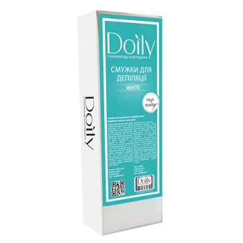 Смужки для депіляції у коробці Doily 7х22см. Колір: білий