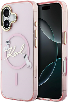 Etui Karl Lagerfeld IML Choupettes Karl  Script Logo MagSafe do Apple iPhone 17 Pink (3666339606190)