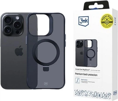 Etui 3mk Smoke Case Mag&Stand do Apple iPhone 15 Pro Black (5903108597203)