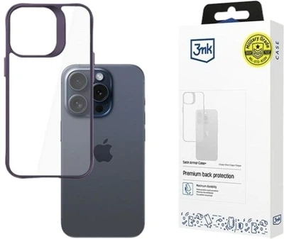 Etui plecki 3MK Satin Armor Case+ do Apple iPhone 15 Pro Purple (5903108592802)