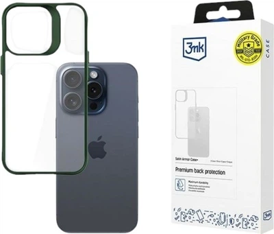 Etui plecki 3MK Satin Armor Case+ do Apple iPhone 15 Pro Green (5903108592581)