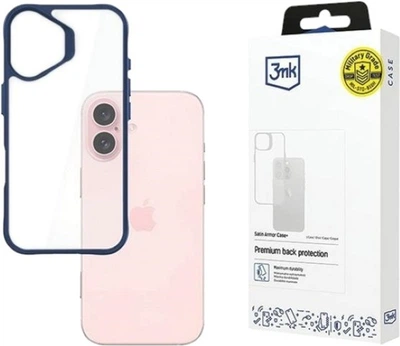 Etui 3MK Satin Armor Case+ do Apple iPhone 16 Blue + Transparent (5903108592659)