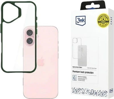Etui 3MK Satin Armor Case+ do Apple iPhone 16 Green + Transparent (5903108592710)
