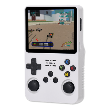 Портативна ретро ігрова консоль R36S 3.5" IPS, 3500mAh, 10000+ ігор, підтримка NES/SNES/PS1/GBA, портативна приставка (біла)