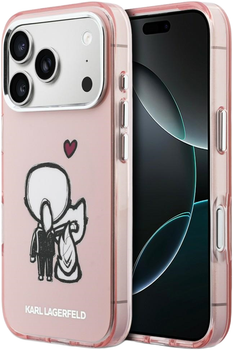 Etui Karl Lagerfeld Karl & Choupette Back MagSafe do Apple iPhone 17 Pro Pink (3666339607654)