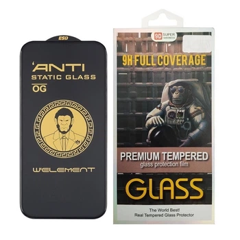 Защитное стекло OG W'Element для Apple iPhone 17, ESD Anti-Static, 9H, Full Glue, с чёрной рамкой
