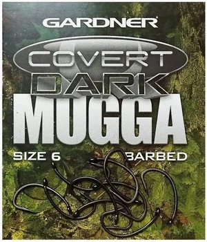 Крючек Gardner Covert Dark Mugga hooks barbed #6 20шт