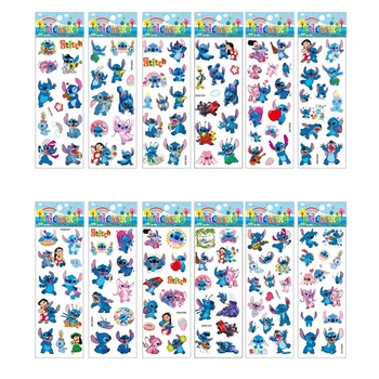 Набор наклеек Стич Stitch 12 листочков 6.5*16.5 см