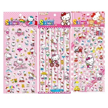 Набор объемных наклеек Hello Kitty 3 листочка 10*24 см
