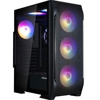 Корпус Zalman n7 plus v2 без бж, 1xUSB3.0, 2xUSB2.0, 6x120мм rgb Rainbow, 1x120мм, vga 340мм, lcs ready, tg Side Panel, atx, чорний