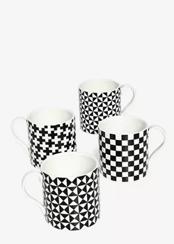 Набір чашок Jonathan Adler 30610 білий, чорний, з візерунком 163928